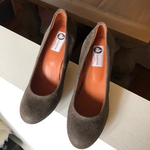 Lanvin gray wedge heel